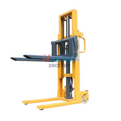 China Hotels HaizhiLi Material Handling Equipment Factory Price Manual Forklift Hand Pallet Hydraulic Pallet Stacker for sale