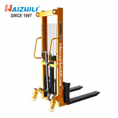 China Hot Hotels HaizhiLi Material Handling Equipment Sell 3000KG 1600mm Manual Forklift Hydraulic Manual Stacker for sale