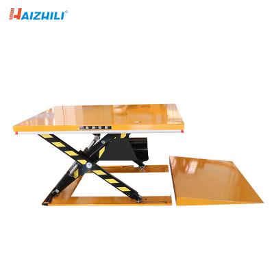 China Easy Operation Safety Convenience HaizhiLi Material Handling Equipment Price Best Mini 1 Ton Electric Scissor Lift Table for sale