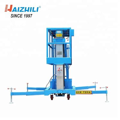 China Easy Operation Safety Convenience HaizhiLi Material Handling Equipment Man Lift 125KG 8M Aluminum Alloy Portable Hydraulic Work Platform Lift for sale