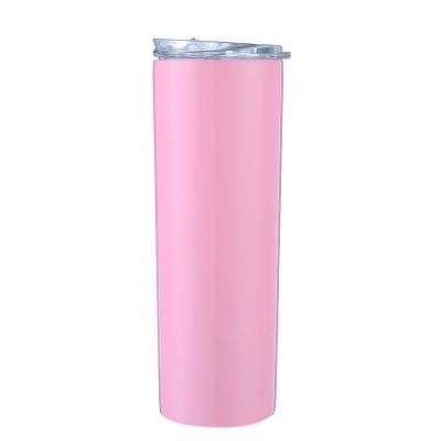 China Viable Generic Lightweight Water Bottle Sublimation Water Bottle Straw Cup Pink White Bottle Water for sale