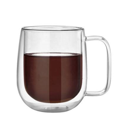 China Viable Wholesales Best Selling Customized High Quality Clear Double Wall Glass Reusable Coffee Mugs With Handle for sale