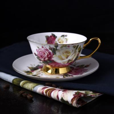 China Viable English Floral Bone China Tea Cup And Saucer England for sale