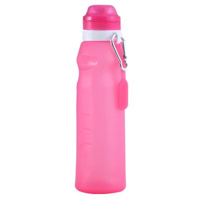 China 600ml Viable Sports in Carry Soft Silicone Water Bottle Reusable Collapsible Travel Silicone Bottle for sale