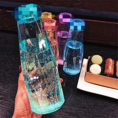 China Wholesale Crystal Water Bottle Stocked Rose Gold Infused Glass Water Bottles With Custom Logo for sale