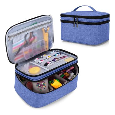 China Double Layer Folding Portable Travel Sewing Kit Supplies Storage Sewing Accessories Organizer for sale