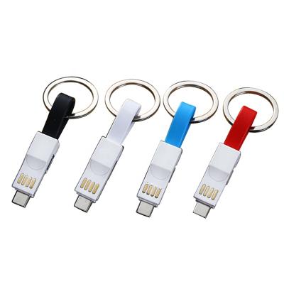 China 3in1 Multimedia Customized USB A TYPE TO C B MICRO 8 Pin Charging Cable For iPhone Android Huawei for sale