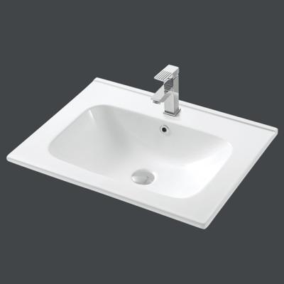 China High Grade Edge Basin Countertop Wash Basin Thin Ceramic Single Hole Bathroom Sink Easy Clean for sale