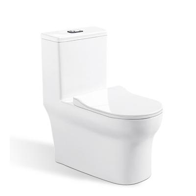 China Double-Flow Porcelain Strap Top Vitreous Swirl-Siphonic Cistern One-Piece Toilet Bathroom for sale