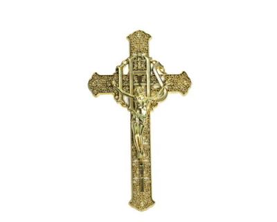 China Gouden Plastic Godsdienstig Christelijk Kruisbeeld van Jesus 30cm × 17cm Te koop