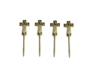 China Professional Coffin Screw Casket Fittings , Funeral Crucifix Design for sale