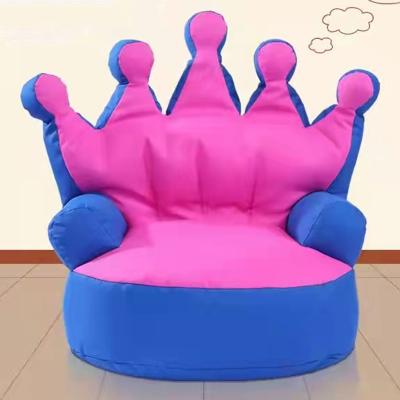 China (Other) High Quality Polyester Adjustable Sofa Crown Shape Cute Kids Lazy Bean Bag Chair Outdoor for sale