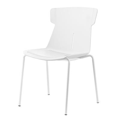 China High quality simple modern nordic style pp white plastic cushion conference chair for hotel dining home for sale