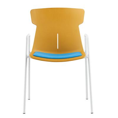 China New Design Armrest High Quality Modern White Plastic Luxury Backrest Minimalist Cafe Chair Hotel Chairs for sale