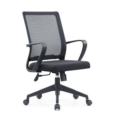 China Hot Selling High Quality Black Swivel Mesh Office Ergonomic Chair (Waist) Adjustable Mid Back for sale