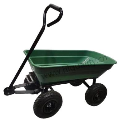 China Garden Center Poly Tray Tool Cart Dump Cart With Pneumatic Tires For Gardens / Garden Dump Cart for sale