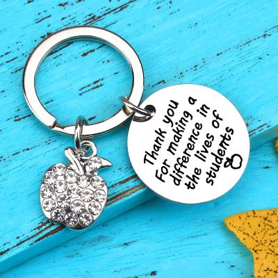 China Metal Chi's Hang Special Present forTeacher Stainless Steel Key Chain - Faux Stone Apple Tree Charms Key Ring Car Accessories Key Chain for sale