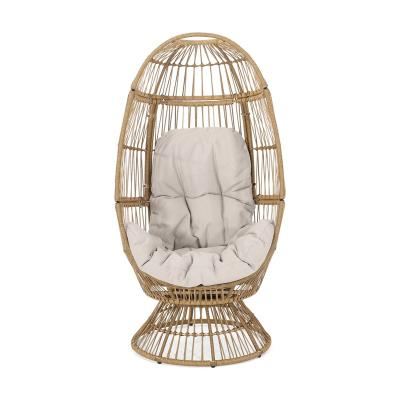 China Pintan Modern Outdoor Wicker Swivel Egg Chair by Christopher Knight Home for sale