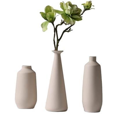 China All Ceramic Vase Set of 3 Flower Vases for Modern Rustic Home Decor Farmhouse Decor Living Room Decor for sale