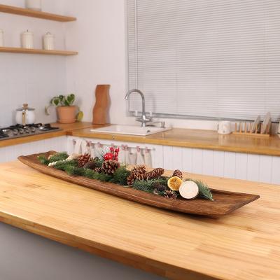 China Europe Style Style Wooden Serving Tray Wholesale Long Vintage Wooden Serving Tray for sale