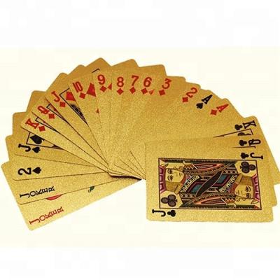 China Table Games Plastic Durable Waterproof 24k Gold Plastic Playing Cards for sale