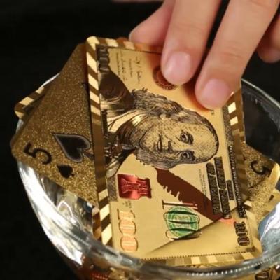 China Plastic High Quality 24k Gold Plated Playing Card Poker for sale