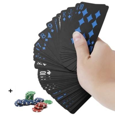 China Plastic Custom Advertising Plastic Cheap Black Playing Cards for sale