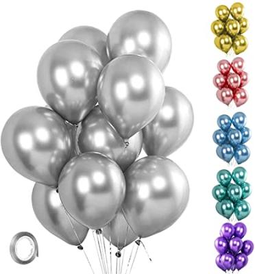 China Party Decoration Popular 2022 New Chrome Balloons Silver 100 Pcs, 16 21 Birthday Party Sweet Decorations for sale