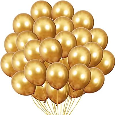 China 2022 Popular New Party Decoration Party Decoration Chrome Gold Balloons 100 Pcs , Metallic Gold Thick Balloon For Fiesta for sale