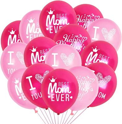 China Party Decoration Happy Mothers Day Party Supplies 12inch Happy Mother's Day Balloons Party Decorations Supplies Best Mom Party Decorations Ever for sale