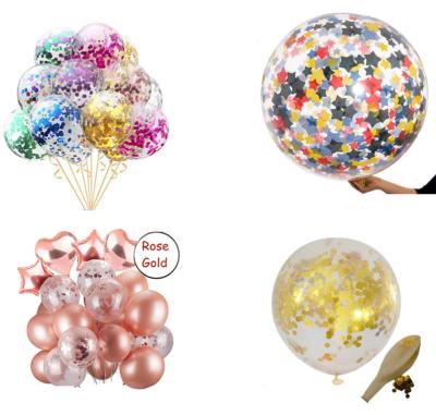 China Toy Toy Yangyue Factory OEM Advertising Low MOQ Have Pass CE CPSIA Running Gold Confetti Latex Balloons Party Decoration Balloons Latex for sale