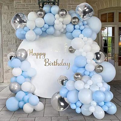 China Jelly Party Theme, 1Year Kit, Balloon Garland Blue White Silver Balloons Baby Shower Party Decoration Birthday Decoration Set for Kids for sale