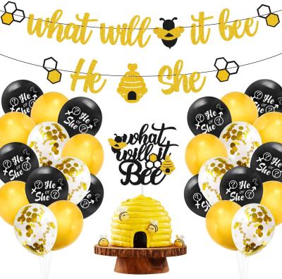 China Gift Toy Gift Toy Gender Reveal Decorations Bee Theme , Which Want It Gender Reveal Party Decorations Place Him Or Her Bee Banner Bumble for sale