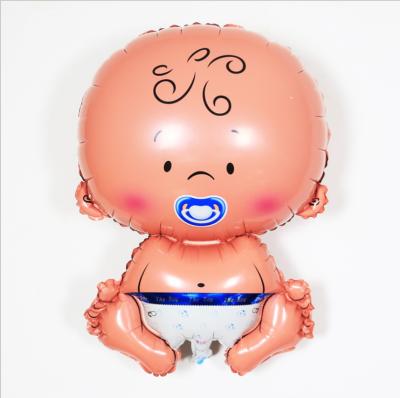 China Advertising Toy Hot Sale Baby Shower Foil Balloons Baby Boy Pattern Blue Bowknot Balloons for sale