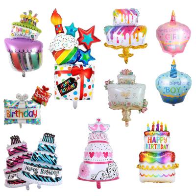 China Advertising Toy Advertising Toy Birthday Foil Cake Balloons, Kids Birthday Party Decoration for sale