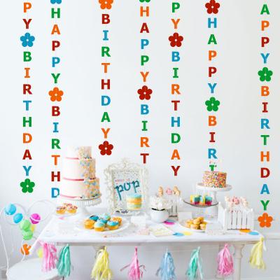 China Make Amazon Order & Design Make Amazon Order & Design Happy Birthday Party Garland Streamer Paper Banner, Bunting Backdrop Decorations (10 Feet Long), Decorative Yarn Round Garland for sale