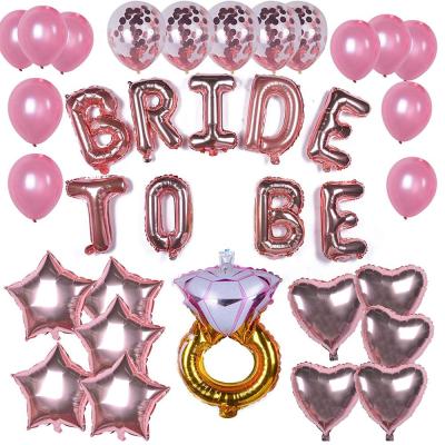 China Yangyue Bridal Shower Bachelor Party Decorations Kit Rose Gold - include 18inch latex/foil/confetti balloons 18inch  for sale