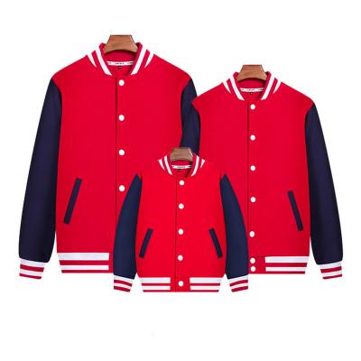 China 2021 Fashion New Parent-child Baseball Suit Casual Letterman Style Breathable Jacket Popular Family Matching Outfits for sale