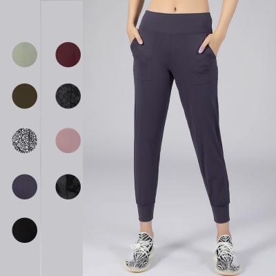 China Wholesale Lean Pure Color High Waist Yoga Pants Sports Breathable Quick Dry Fitness Gaiters for sale