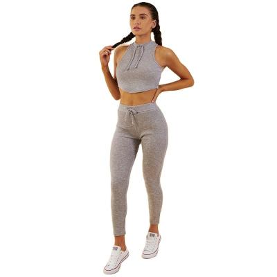 China Sweat-Wicking fitness yoga set woman private label knitted rib seamless gym activewear clothing women yoga suit for sale