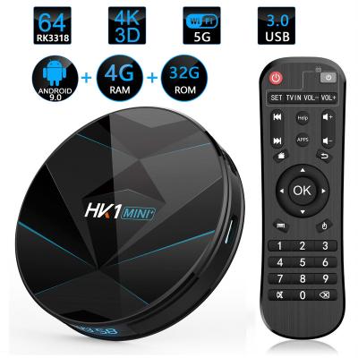 China RK3188 Android TV BOX HK1 MINI+ Android 10.0 TV Dual Wifi Box 4K 4G 64G Media Player Set Top Box RK3318 Quad Core Google Voice Smart Assistant TV Box for sale