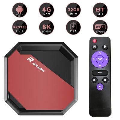 China Cheapest Internet TV R98 MINI Factory Best Price Set Top Box R98 Mini Android 10 Quad Core RK3318 with 2.4G wifi Android 10 TV BOX for sale