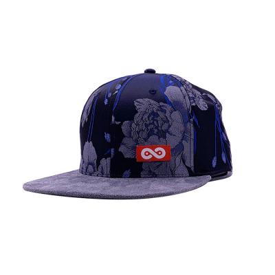 China Wholesale flat brim custom floral printed logo hip pop hats snapback cap for sale