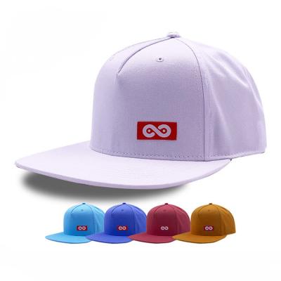 China High quality logo customized cotton 5 panels flat visor plain snapback caps hat for sale