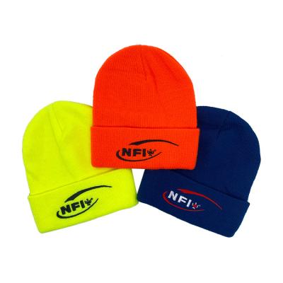 China High Quality Custom Embroidery 100% Acrylic Nylon Warm Knitted Winter Hat for sale