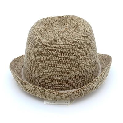 中国 Best selling sun hat kids light beige bucket straw hat fedora with braided bands 販売のため