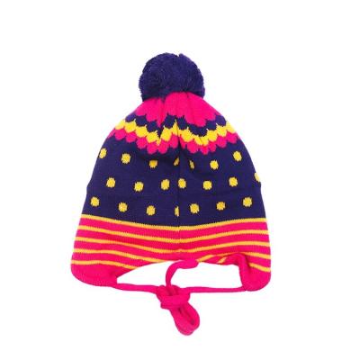 Chine Custom children colorful polka dot striped animal pattern jacquard knitted winter hat à vendre