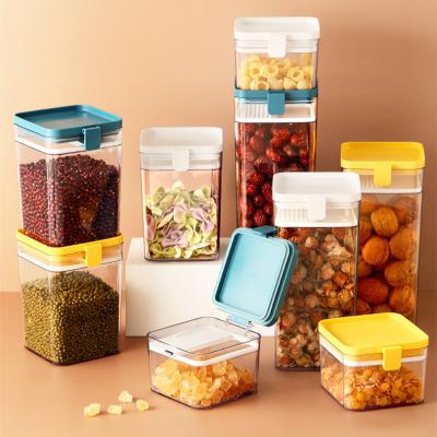 China Modern SNEDA BPA Free Air Lids Cereal Tight Easy Open Seal Jar Dry Food Storage Containers For Office Organization for sale