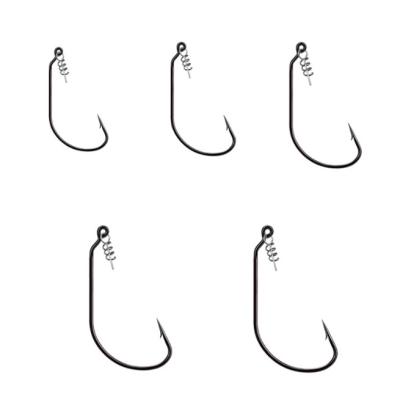 China 50pcs High Carbon Steel Hooks Set Carbon Steel Circle Jip Barbed Carp Single Hook Fishhook Fly Fishing for sale