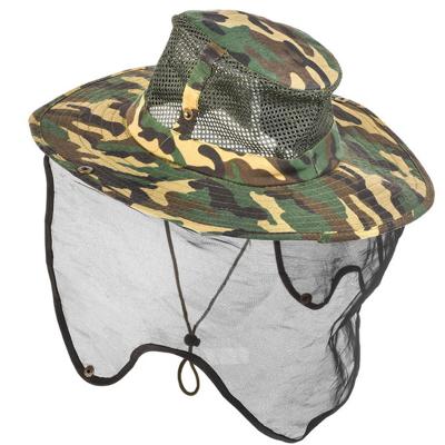 China New Sun Protection Promotion Sun Protection Fishing Hat Fishing Cycling Hiking Garden Hunting Bucket Hat With Net for sale